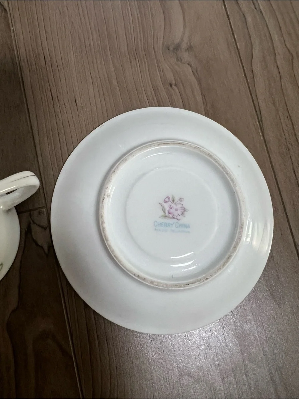 Cherry China Tea Cup and Saucer Set Made In Japan Purple Flower